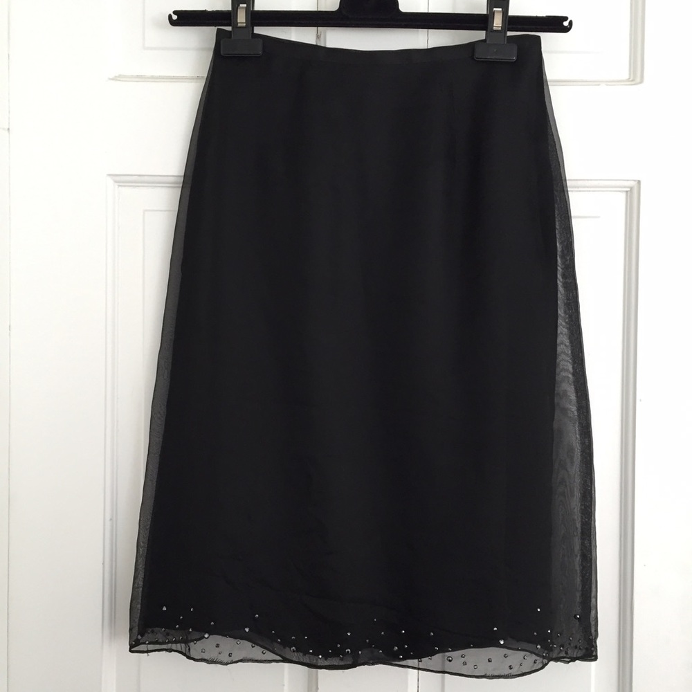 REBECCA TAYLOR Black Silk Skirt